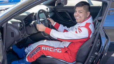 Wish kid Brandon's wish to be a racecar driver
